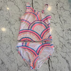 Old Navy Pink and Blue girls Tankini Swim Bikini M (8)